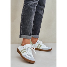 Zazoo N1068 Scarpe da ginnastica basse in pelle da donna, bianche bianca 2
