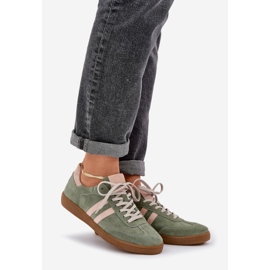 Zazoo N1068 Sneaker verdi da donna in pelle scamosciata verde 1