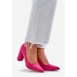 Pompe da donna sul pilastro Eco Suede Fucsia rosa 1