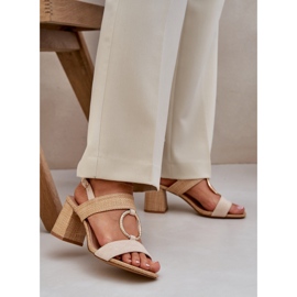 Sandali sul tacco bar beige 2
