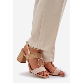 Sandali sul tacco bar beige 1