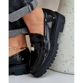 Mocassini da donna dipinti con pin orso nero 2