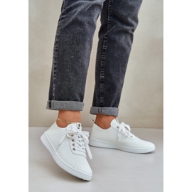 Sneaker di fagioli leggeri di pizzo openwork femminile beige 2