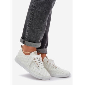 Sneaker di fagioli leggeri di pizzo openwork femminile beige 1