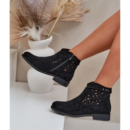 Stivali aperti da donna con tacco piatto S.Barski Hy51-113 Black nero 2