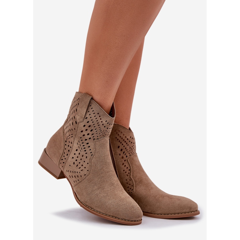 Jezzi Tacchi bassi da donna openwork beige 1