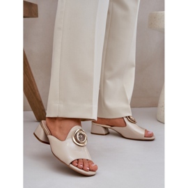Jezzi Eleganti donne basse per donne con decorazione beige 2
