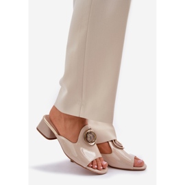 Jezzi Eleganti donne basse per donne con decorazione beige 1