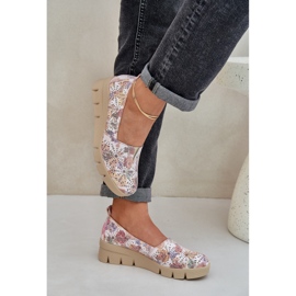 Jezzi Scarpe da donna con un modello a cuneo multicolore aperto bianco 2