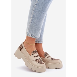 Zazoo Mocassini in pelle da donna leggera beige 1