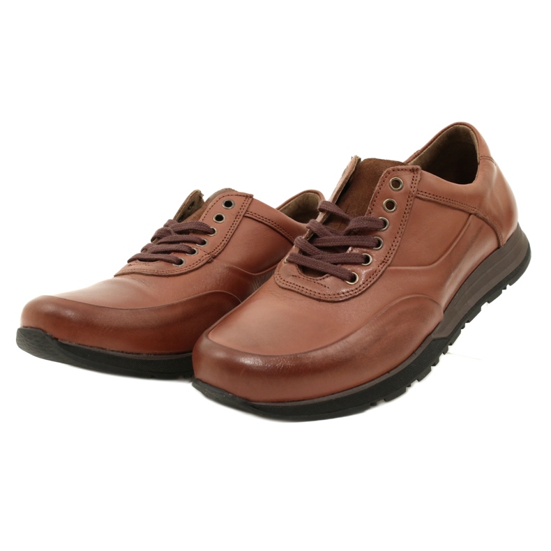 Olivier Scarpe casual da uomo in pelle 902KNT marrone 4