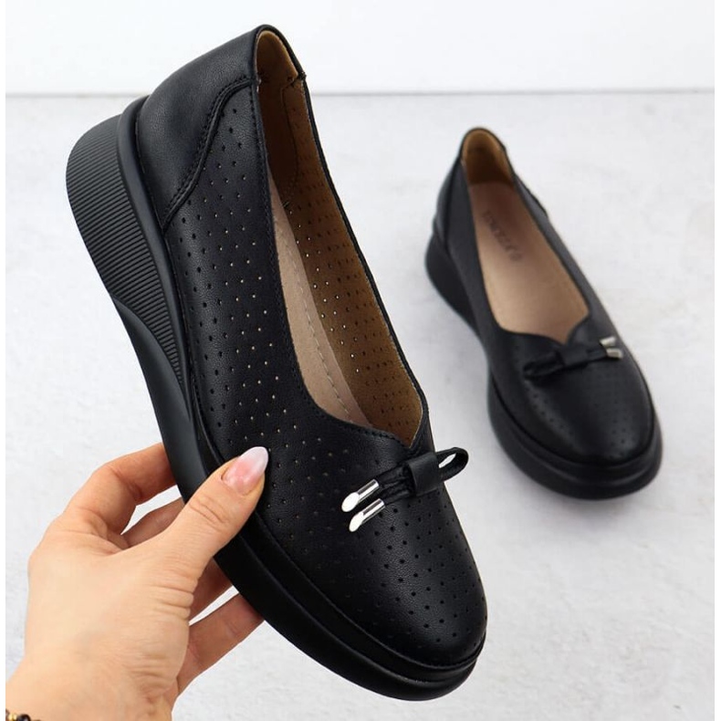 Scarpe sulla piattaforma Openwork Black Vinceza 7896 nero 1