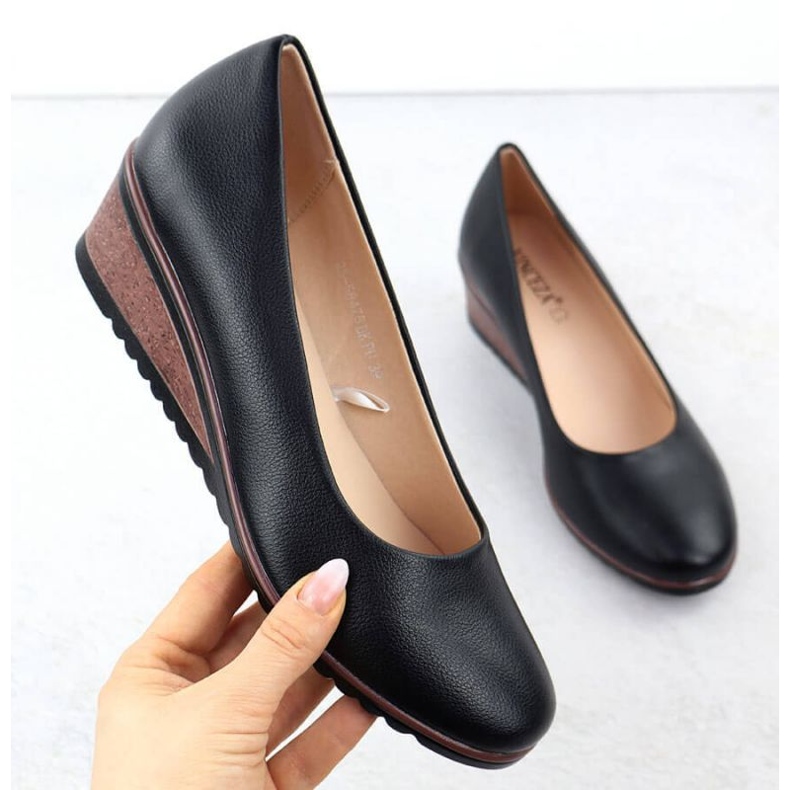 Vinceza Scarpe per Vincez Wedge nel 58475 Jan360a nero 1