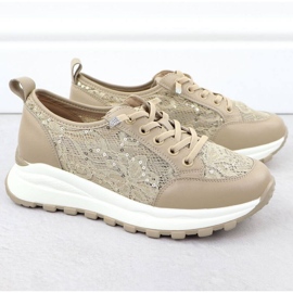 Sneaker scarpe con Vinceza Lace 66783 beige 2