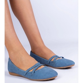 Ballerine femminili blu fatte di matt eco -pereather 1