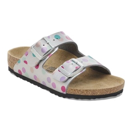 Birkenstock Arizona BS 1029805 flop in pois d'argento 1
