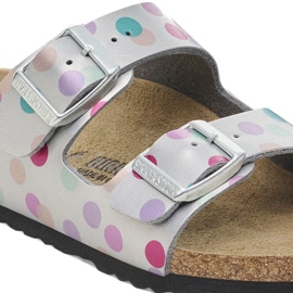 Birkenstock Arizona BS 1029805 flop in pois argento 2