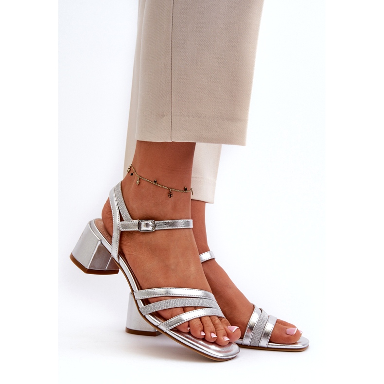 Sandali ecologici da donna Sergio Leone Sk046 Silver Solele d'argento 1