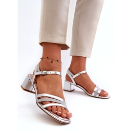 Sandali ecologici da donna Sergio Leone Sk046 Silver Solele argento 2