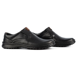 Kampol Scarpe slip-on da uomo in pelle 12KAM nere nero 2