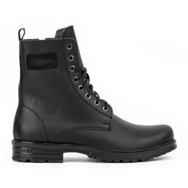 Polbut Stivaletti Chelsea da uomo militari polacchi 2118S in pelle nera nero 1