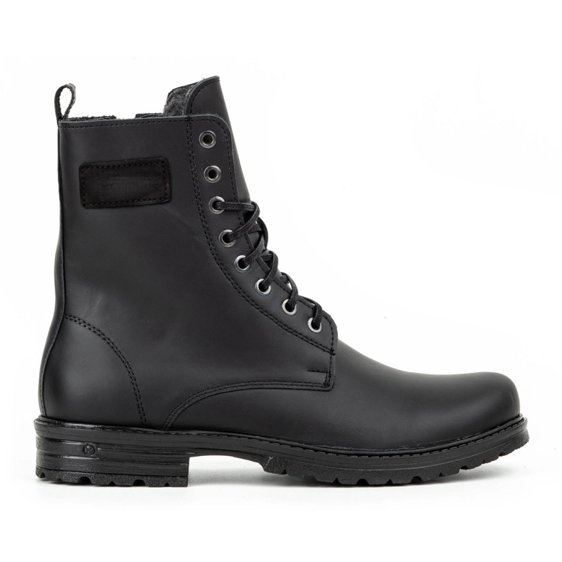 Polbut Stivaletti Chelsea da uomo militari polacchi 2118S in pelle nera nero 1