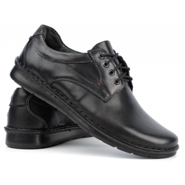Kampol Scarpe casual da uomo in pelle 13/27 faccia nera nero 2