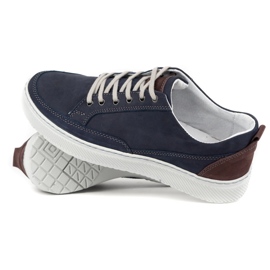 Olivier Scarpe Sneakers Uomo in Pelle 950MA blu navy 1