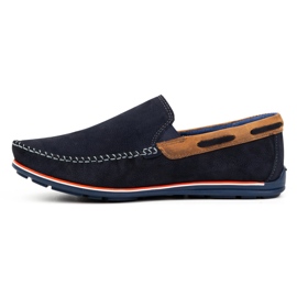 KOMODO Mocassini da uomo in pelle 920K, colore blu navy 1