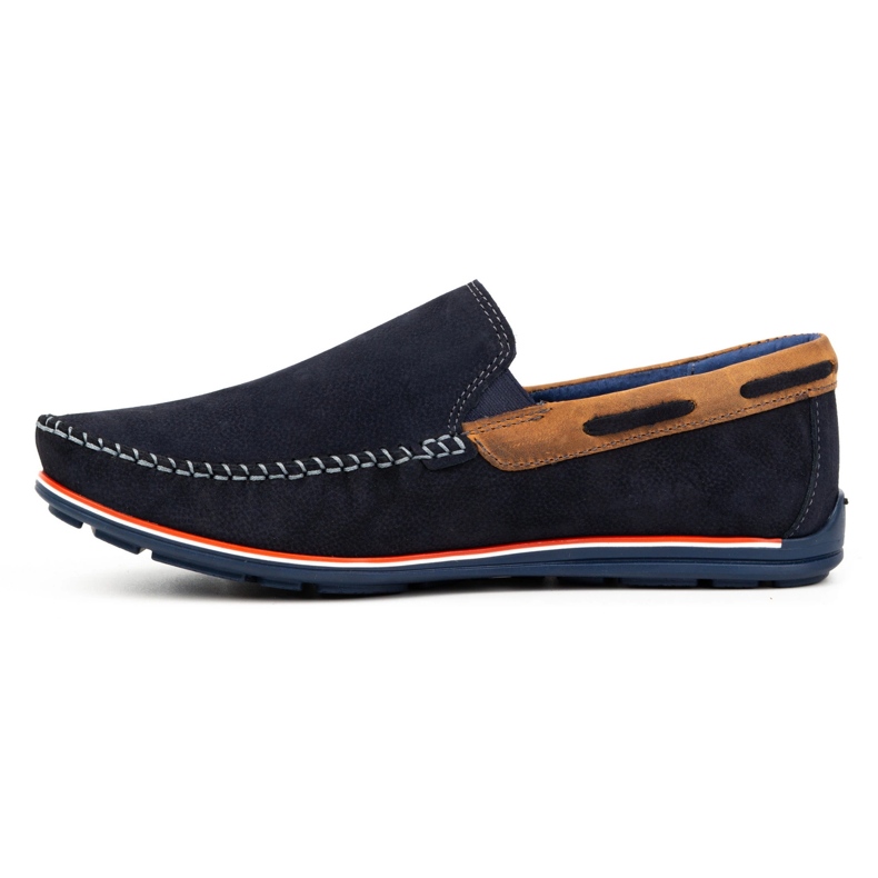 KOMODO Mocassini da uomo in pelle 920K, colore blu navy 1