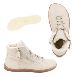Olivier Scarpe invernali da donna in pelle 1261 minimaliste a piedi nudi, beige 1