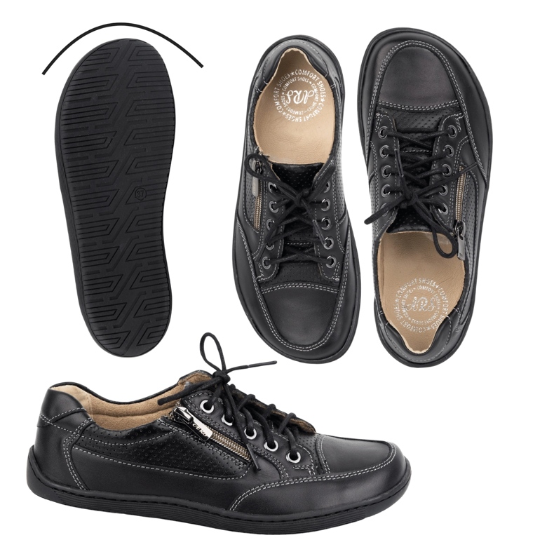 Scarpe in pelle minimalista a piedi nudi da donna Olivier 770 Nero 1