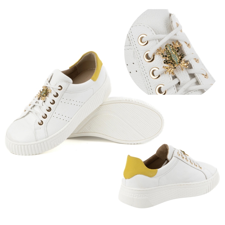 Olivier Sneakers in pelle da donna 1279 bianchi bianco 1
