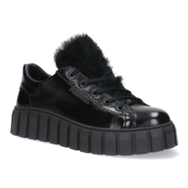 Scarpe in pelle da donna Pollonus Black Pour 5-1578-005 nero 1