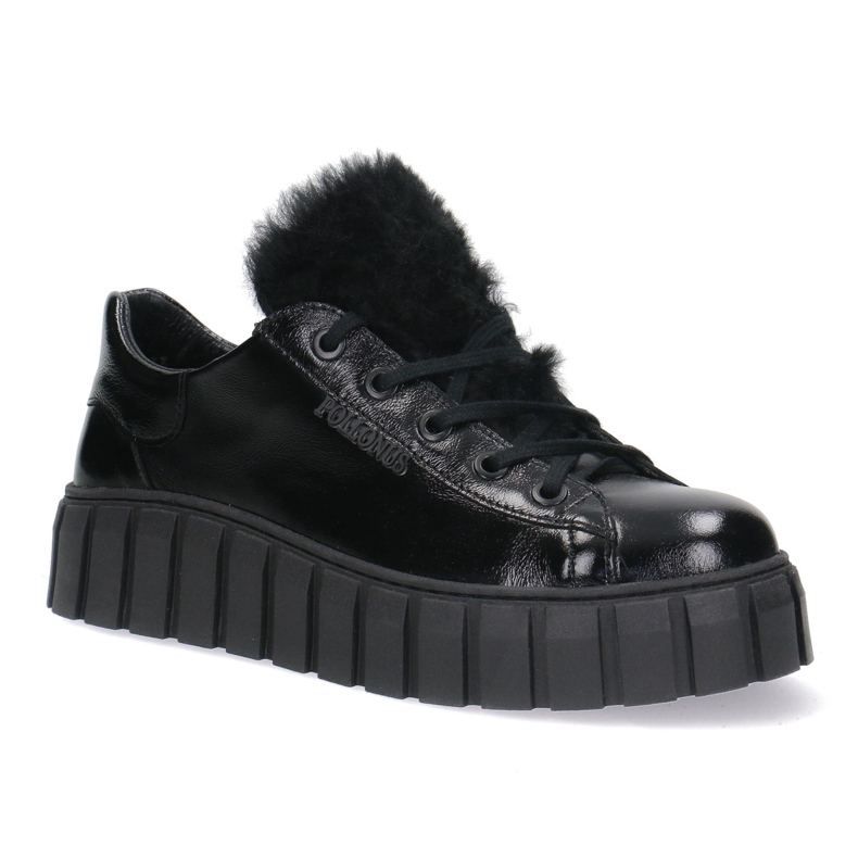Scarpe in pelle da donna Pollonus Black Pour 5-1578-005 nero 1
