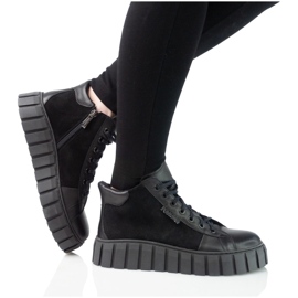 Scarpe in pelle da donna Pollonus Black Face 5-1575-004 nero 2