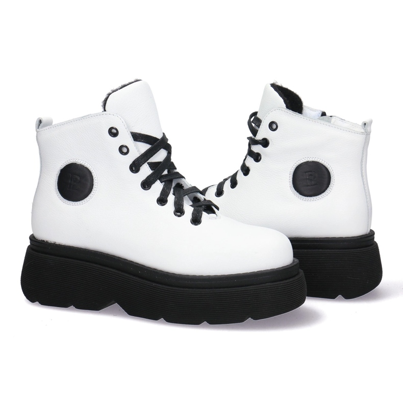 KOMODO Stivali da donna in pelle sulla spessa suola Pollonus bianca 5-1567-004 bianco 1