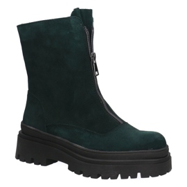 Stivali da donna in pelle pollonus bottiglia verde 5-1601-003 1