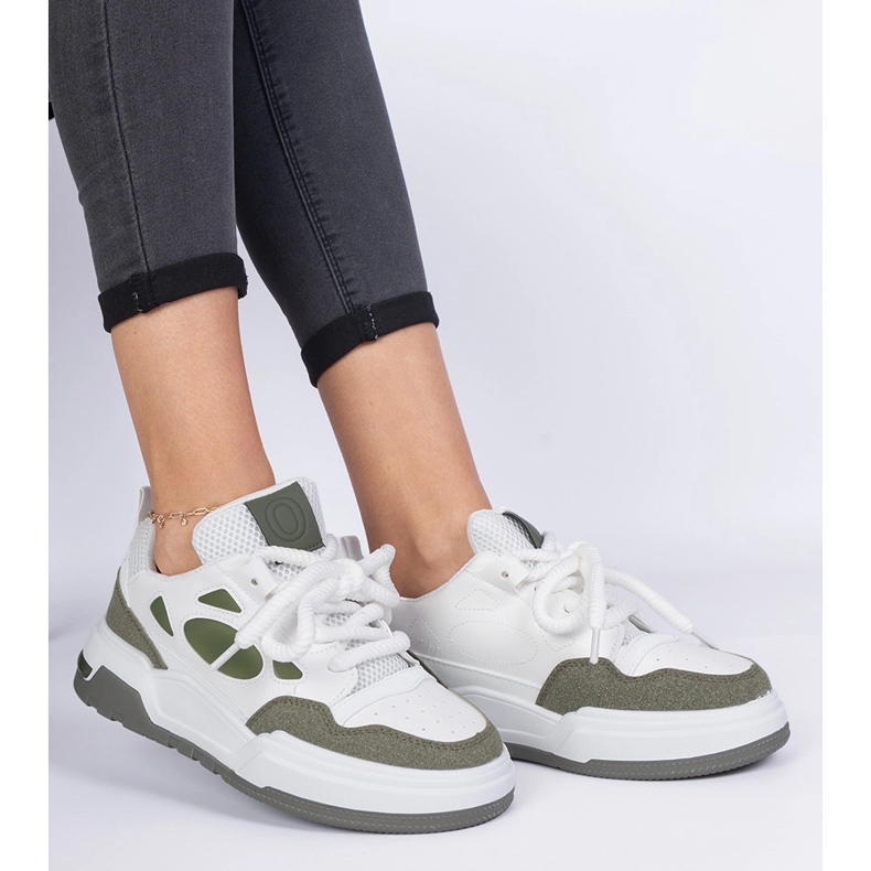 Sneaker da donne verdi con lacci enormi verde 1