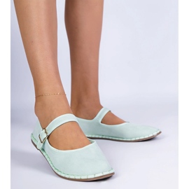 Ballerine femminili verdi con chiusura verde 1