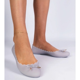 Grigio ballerinas meliski con un arco 1