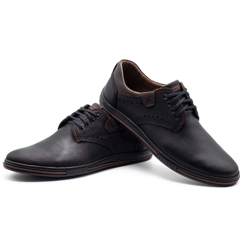 Polbut Scarpe da uomo in pelle casual 402 nero 4