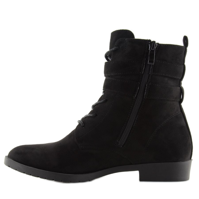 Stivaletto stringato camoscio nero H7187 negro 1