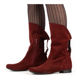 Olivier Stivali traforati Elena bordeaux rosso 2