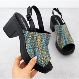 Sandali femminili sul M. Daszyński Braid Post MR23126-7 blu 1