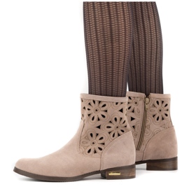 Olivier Comodi stivali traforati Alice beige 2