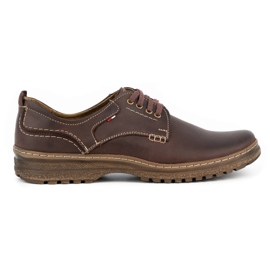Olivier Scarpa casual da uomo in pelle 221GT marrone 1