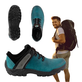 Olivier Scarpe da trekking da uomo in pelle 311GT, turchese verde 1