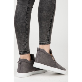 Sneakers slip-on in pelle scamosciata grigio 1