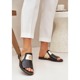 Eleganti infradito in pelle naturale Zazoo 40423 Nero 2